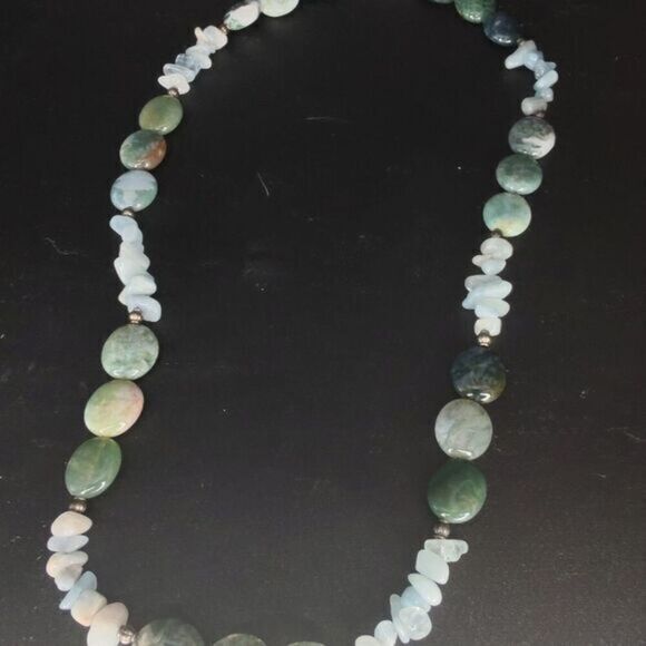 Aquamarine and Jadeite‎ necklace - Picture 7 of 7